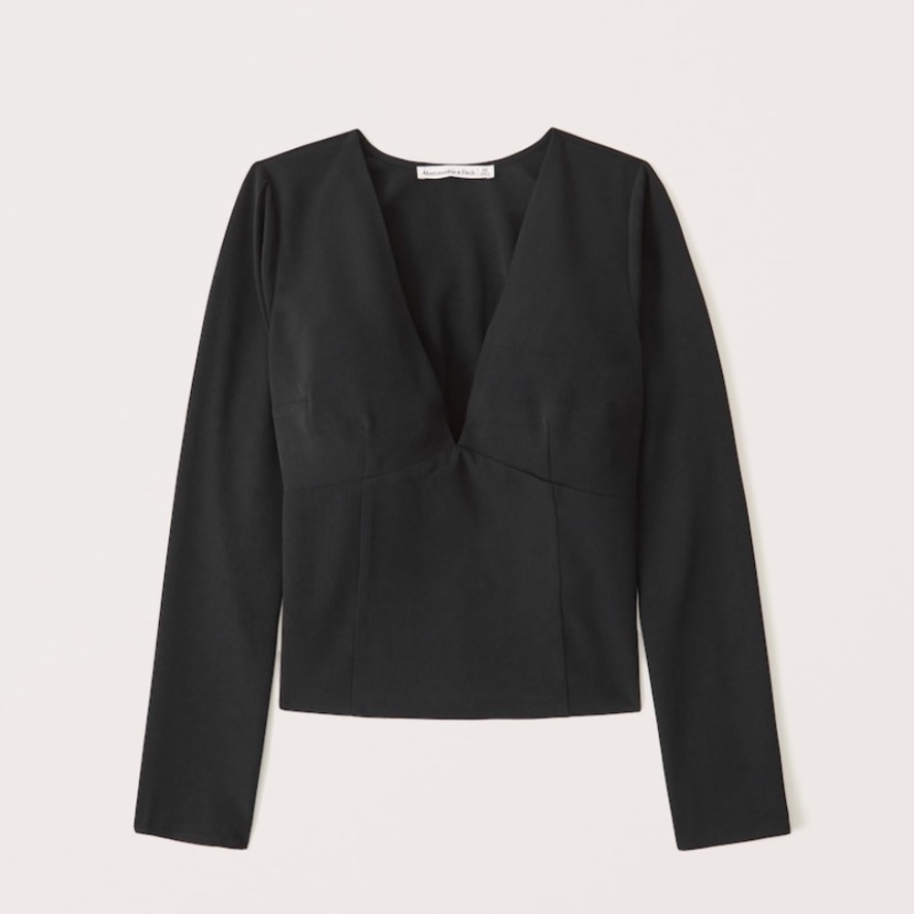 Long Sleeve Deep-V Top